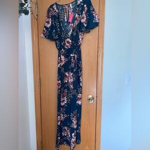 NWT xhilaration floral jumpsuit Sz M